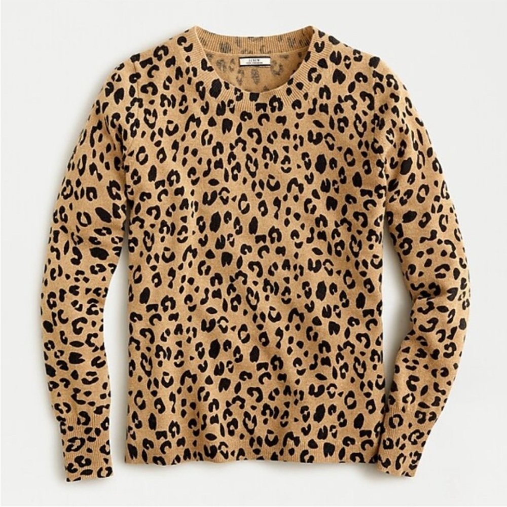 J. Crew 100% Cashmere Leopard Sweater - XS